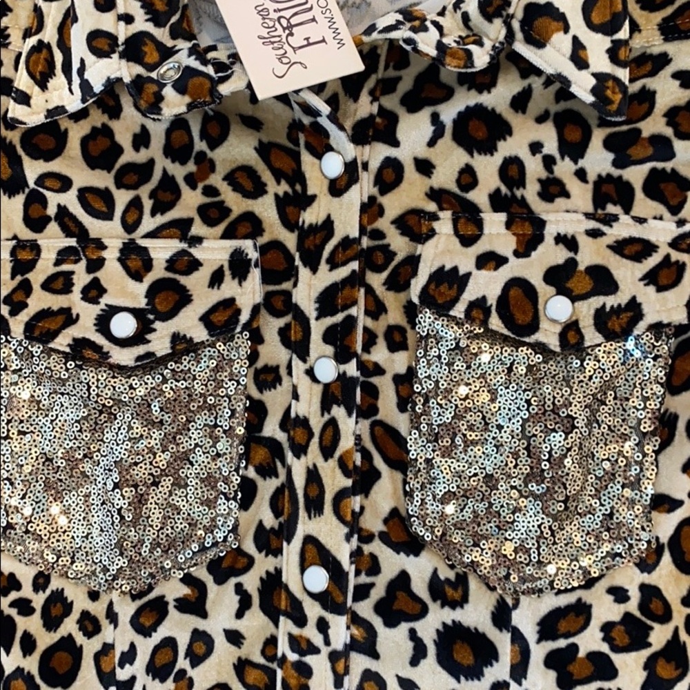 NWT Southern Fried Chics leopard velvet dress - Picture 5 of 8